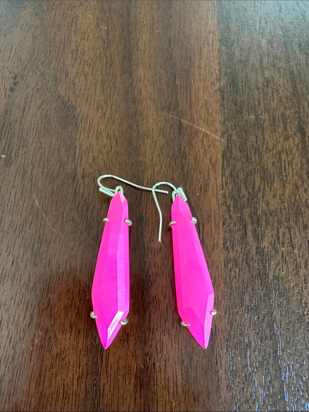 Kendra Scott Neon Pink Faceted Drop Earrings